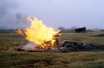 Burning cardboard on the farm